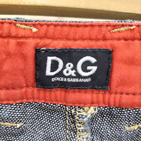 ディーアンドジードルチェアンドガッバーナ D&G DOLCE&GABBANA デニム ミニタイトスカート Y2K レディース US:24
